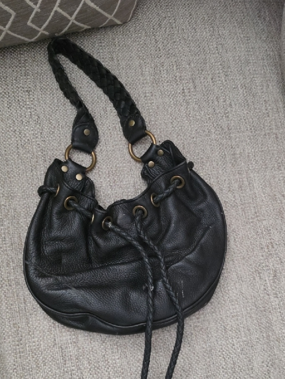 Michael Kors Black Braided Strap Leather Hobo Shoulder Bag - Women's